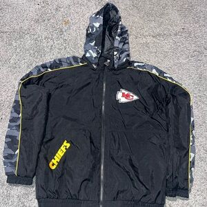 Men's Starter Black Kansas City Chiefs Thursday Night Gridiron Full-Zip Hoodie